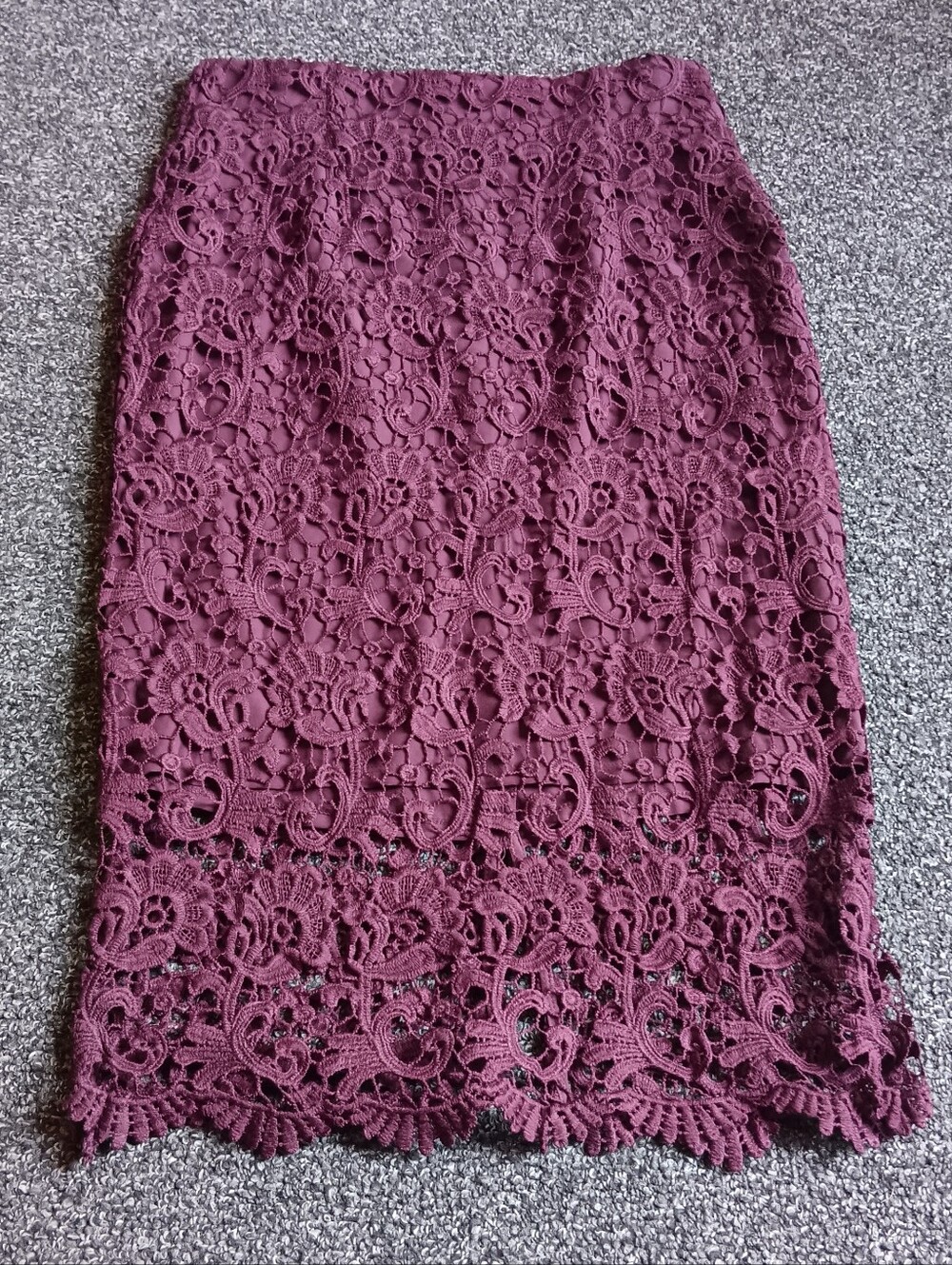 Plum Purple Lace Whimsigoth Pencil Skirt Womens Small, Midi Goth Witchy